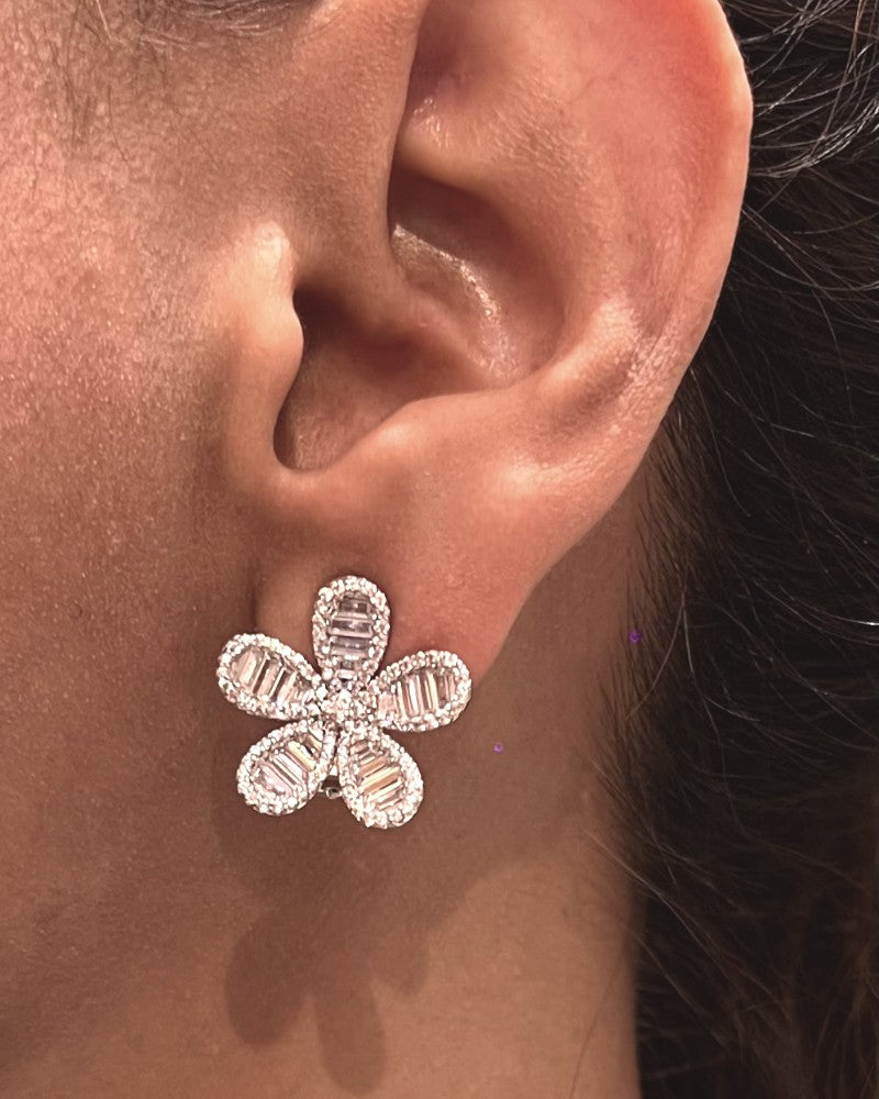 Baguette Flower Studs