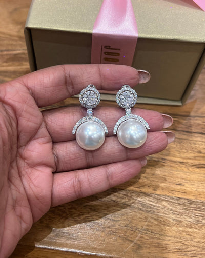 Half Moon Pearl Earrings