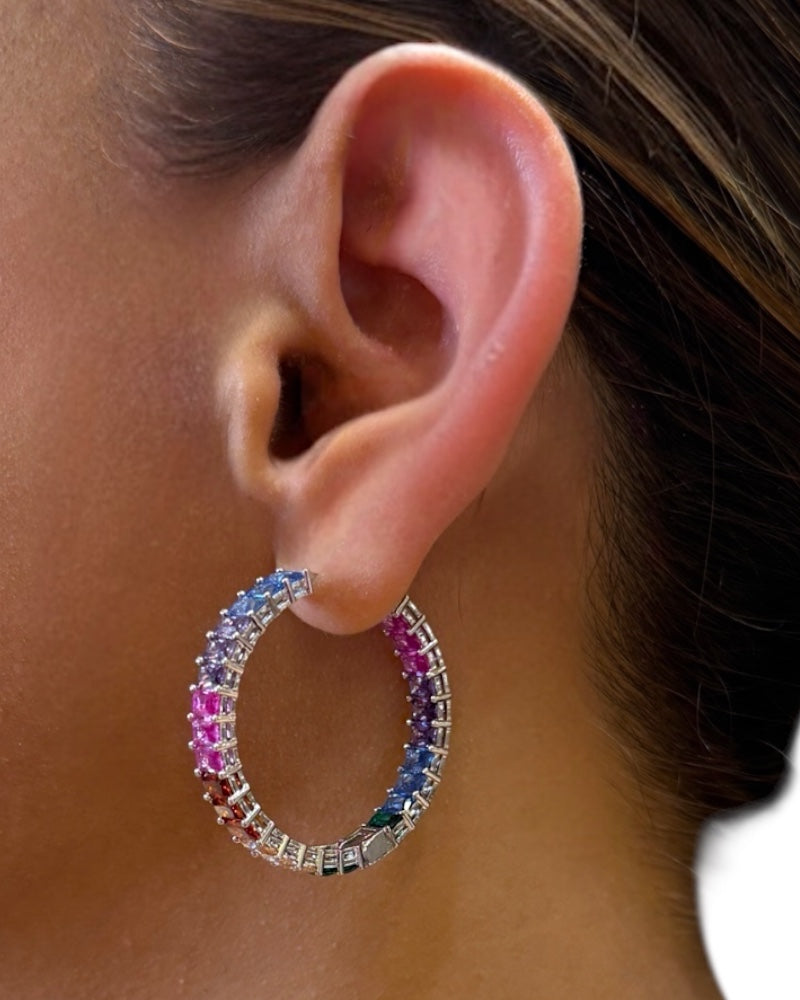 Baguette Rainbow Hoops