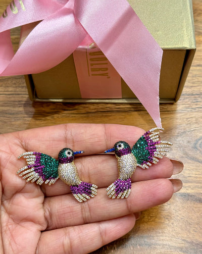 Coloured fly away earrings