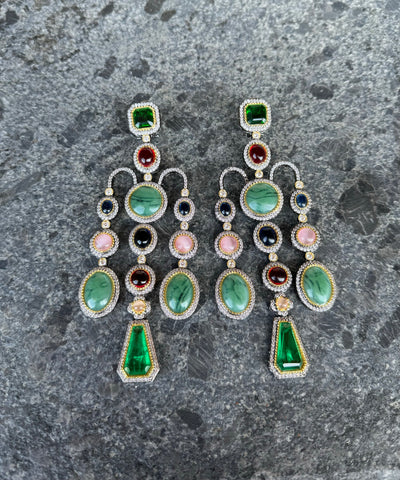 Multi vintage chandelier earrings