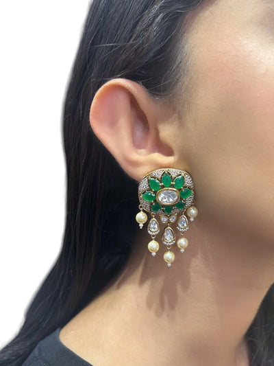 RUBAN OVAL POLKI EARRINGS