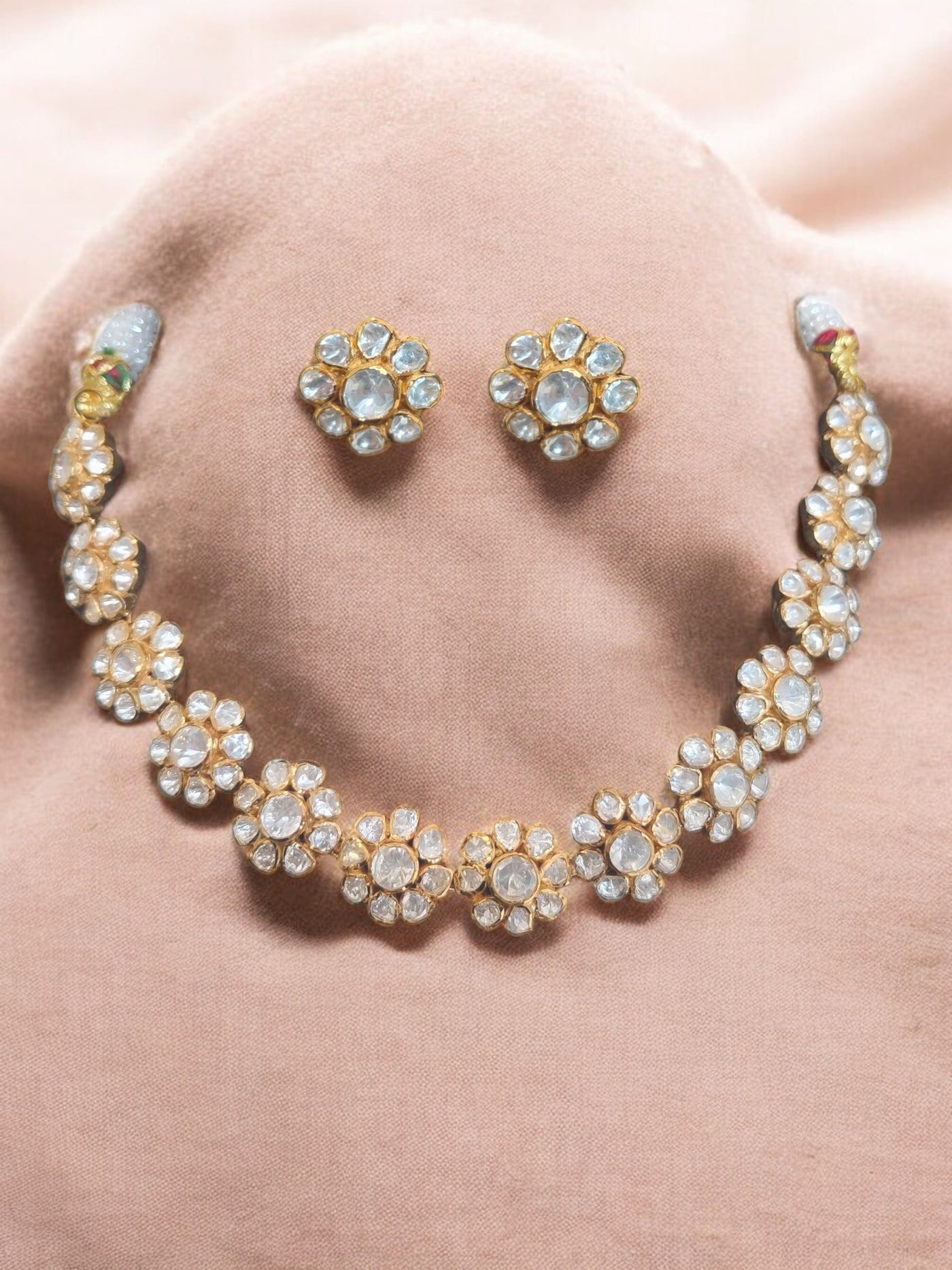 Bahaar necklace/choker with floral studs