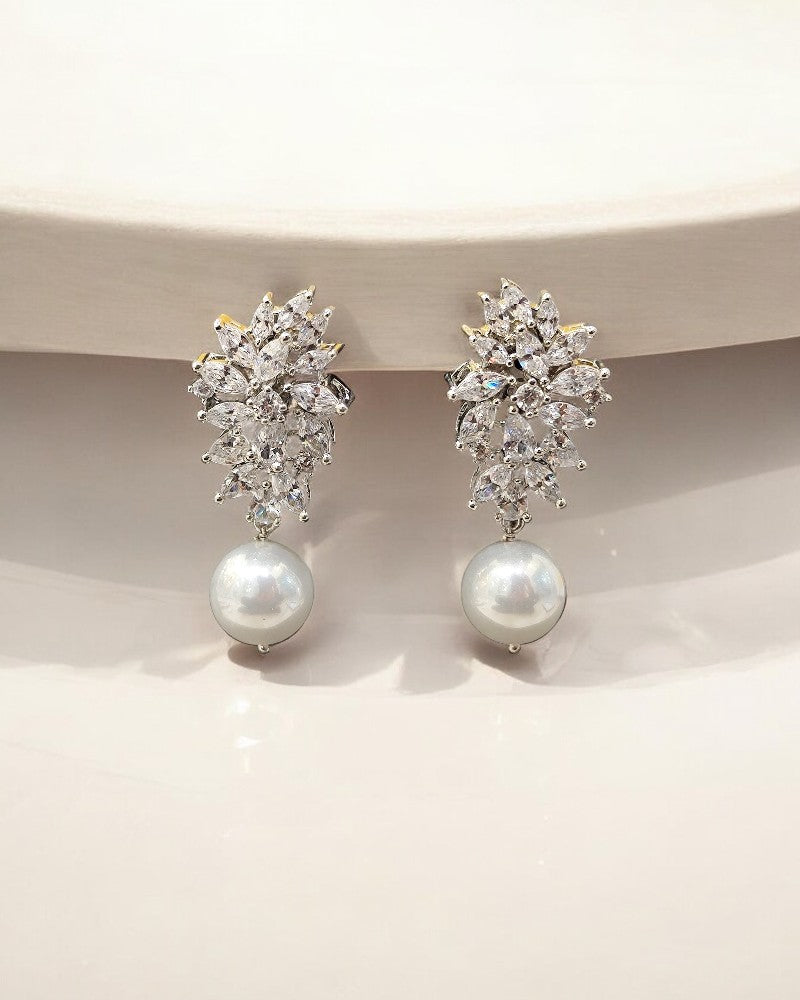 Marquise Pearl Drop Earrings