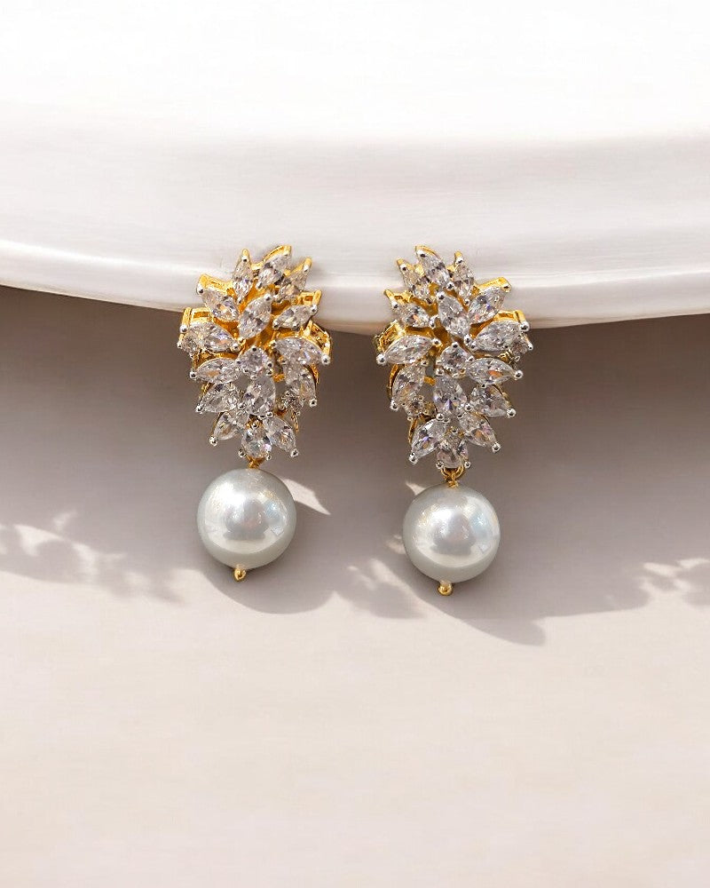 Marquise Pearl Drop Earrings