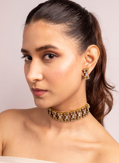 pink city vintage choker set