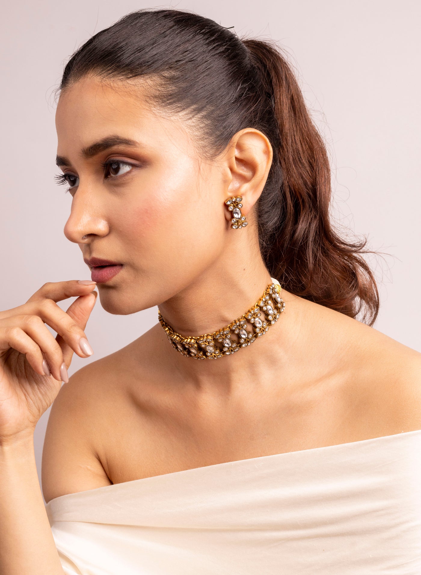 pink city vintage choker set