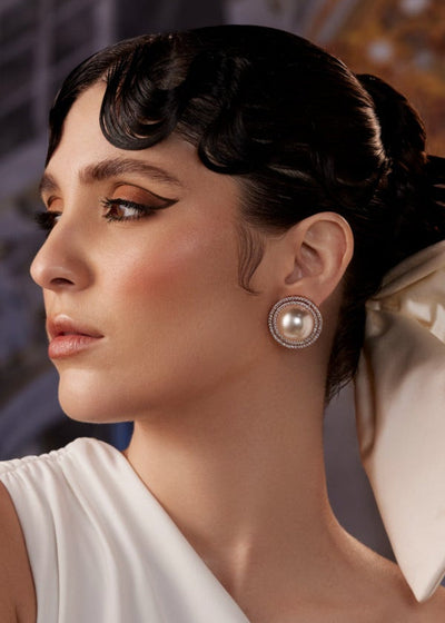 Sara Circular Pearl Studs