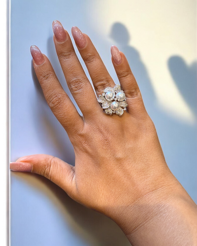 Nacre Free size Pearl Ring