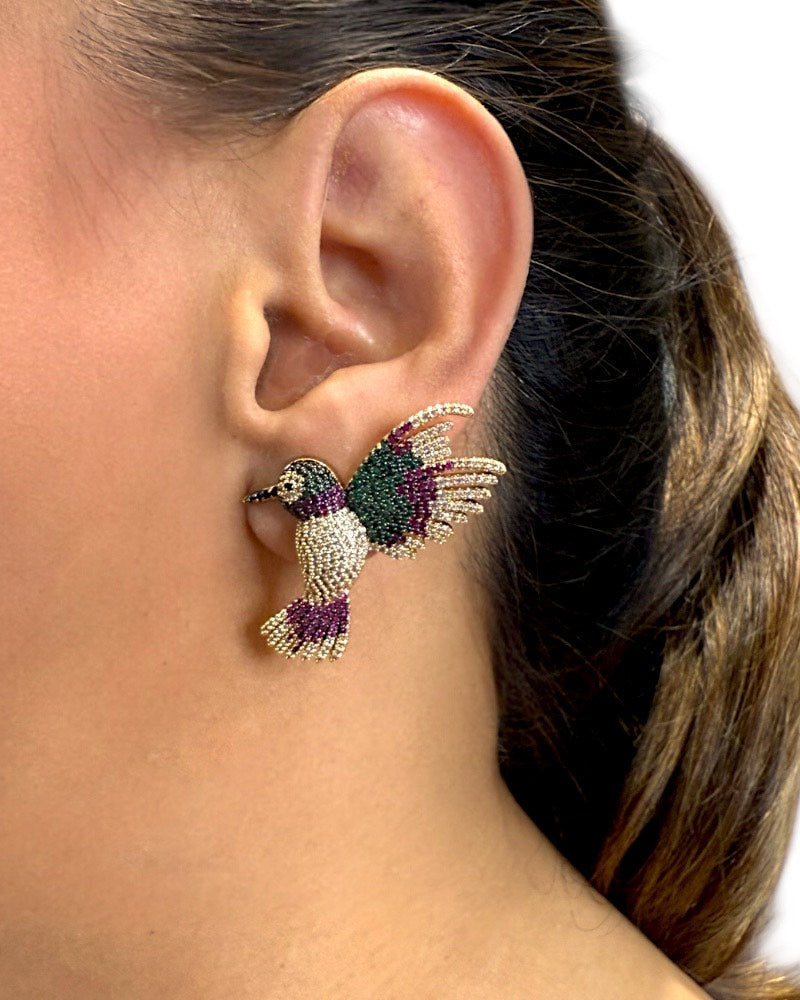 Coloured fly away earrings