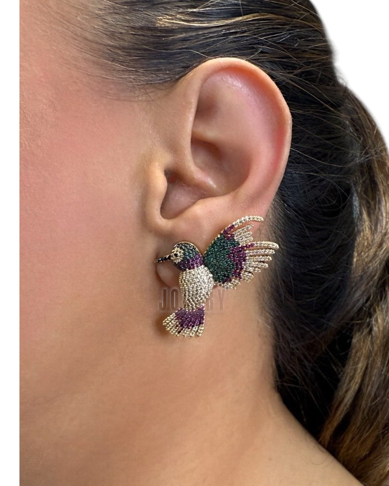 Coloured fly away earrings