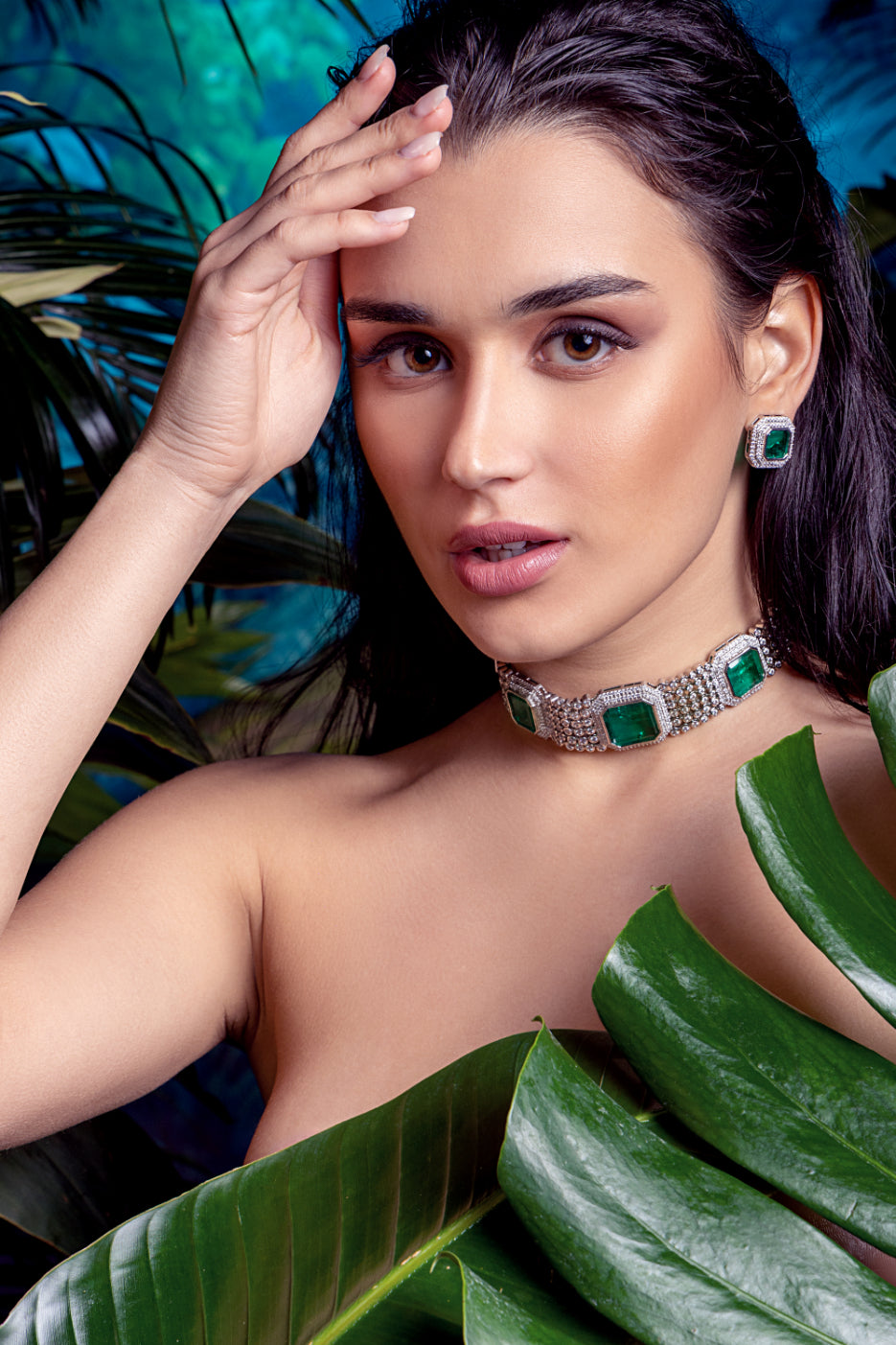 Tropical Emerald Choker Set