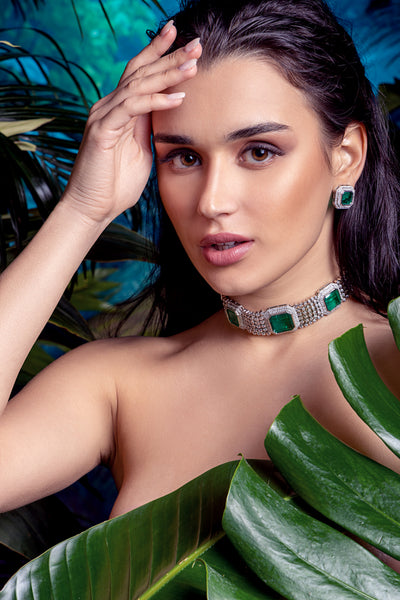 Tropical Emerald Choker Set