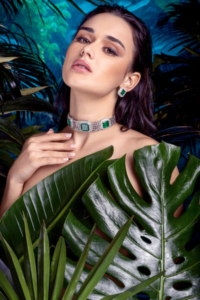 Tropical Emerald Choker Set