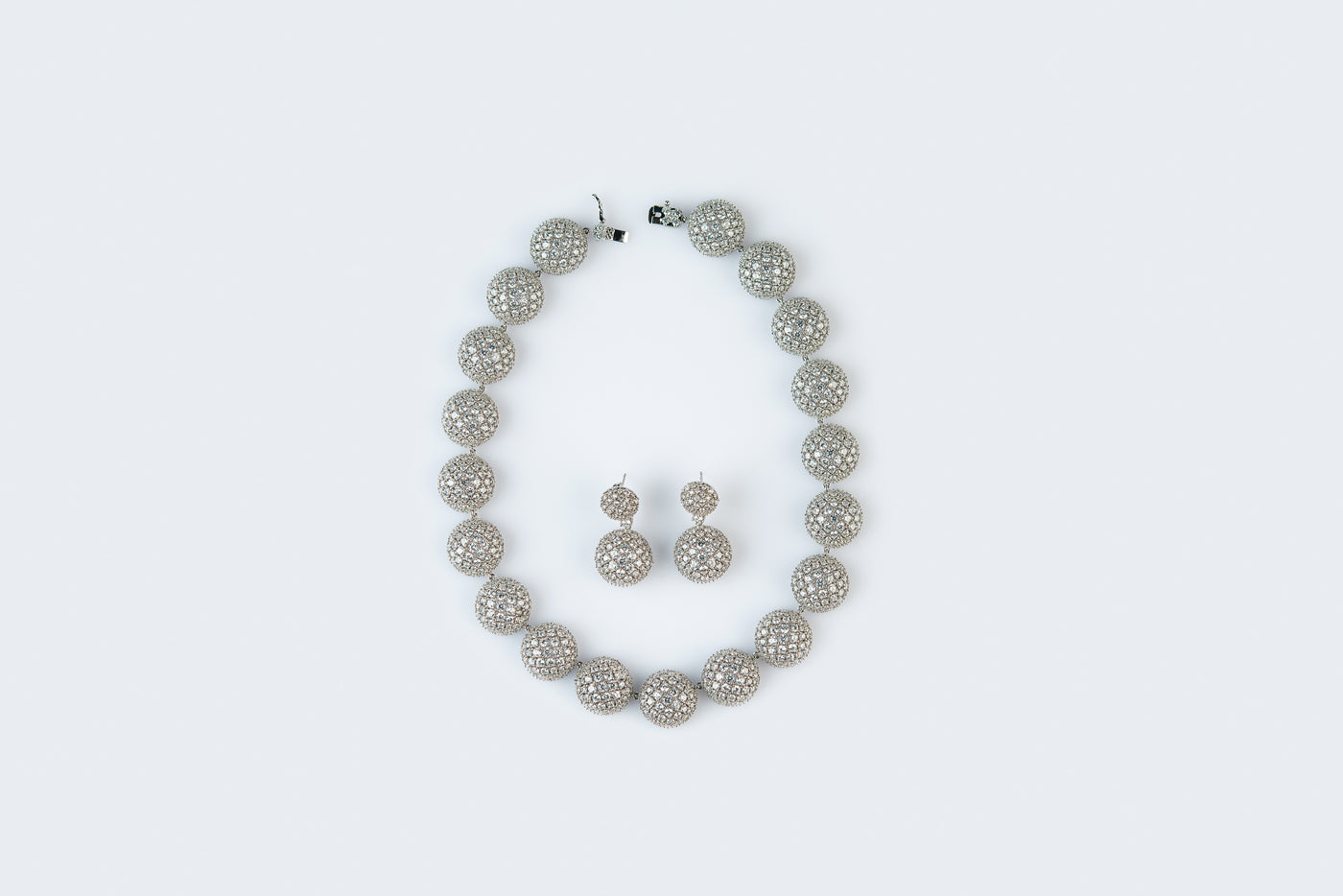 Cluster ball show stopper necklace set