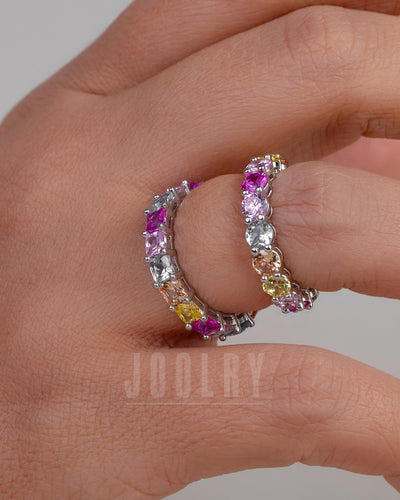 Rainbow Eternity Rings