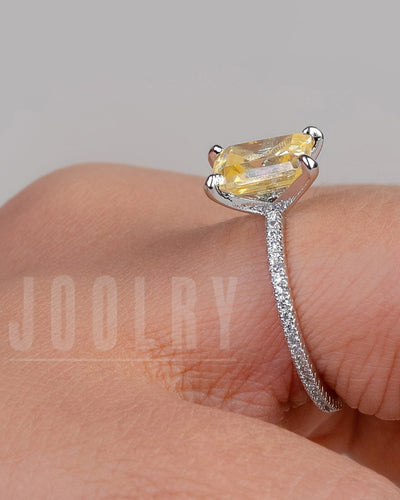 Emerald Cut Yellow Ring