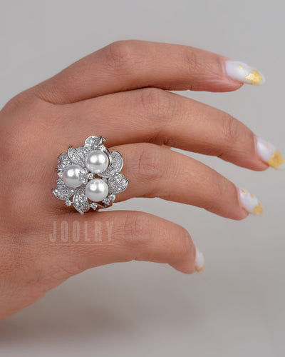 Nacre Free size Pearl Ring