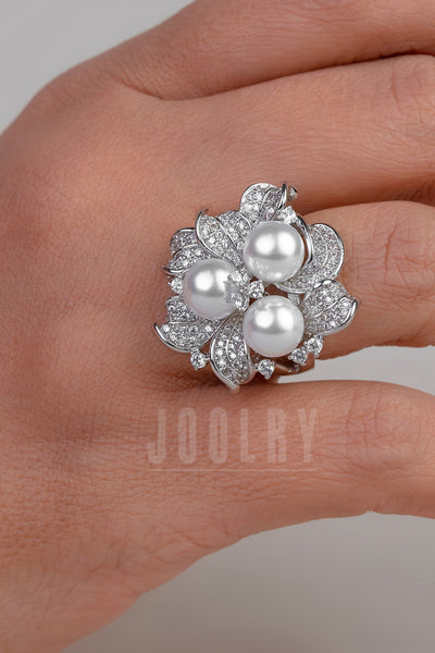 Nacre Free size Pearl Ring