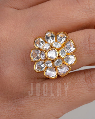 Floral Polki Ring