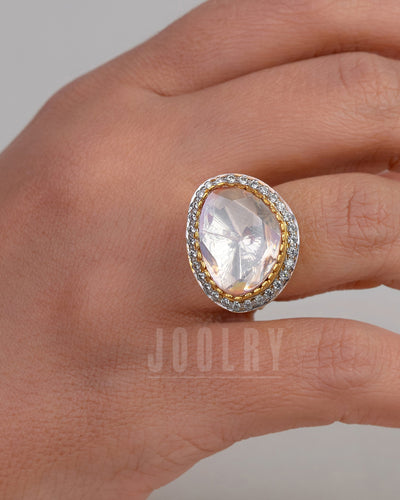 Precious Moissanite Polki Ring