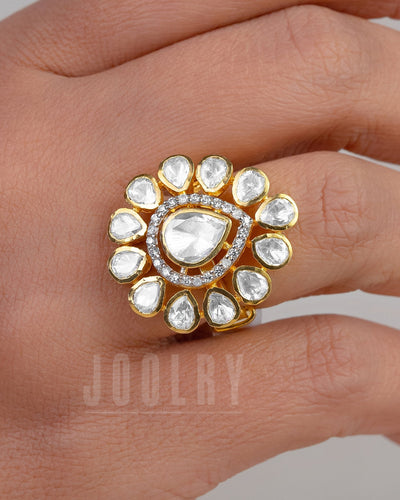 Meer Moissanite Polki Ring