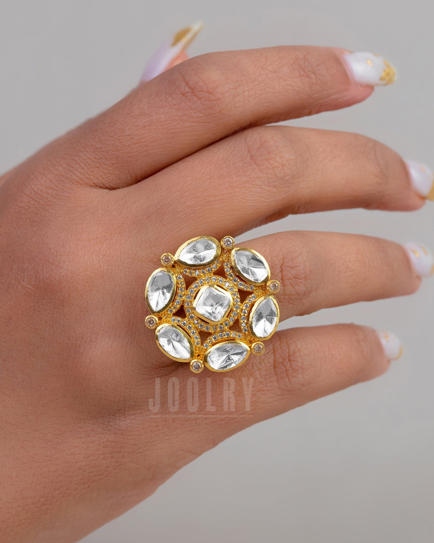 Yami Moissanite Polki Ring