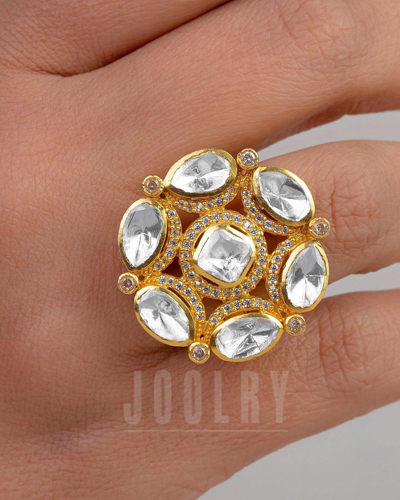 Yami Moissanite Polki Ring