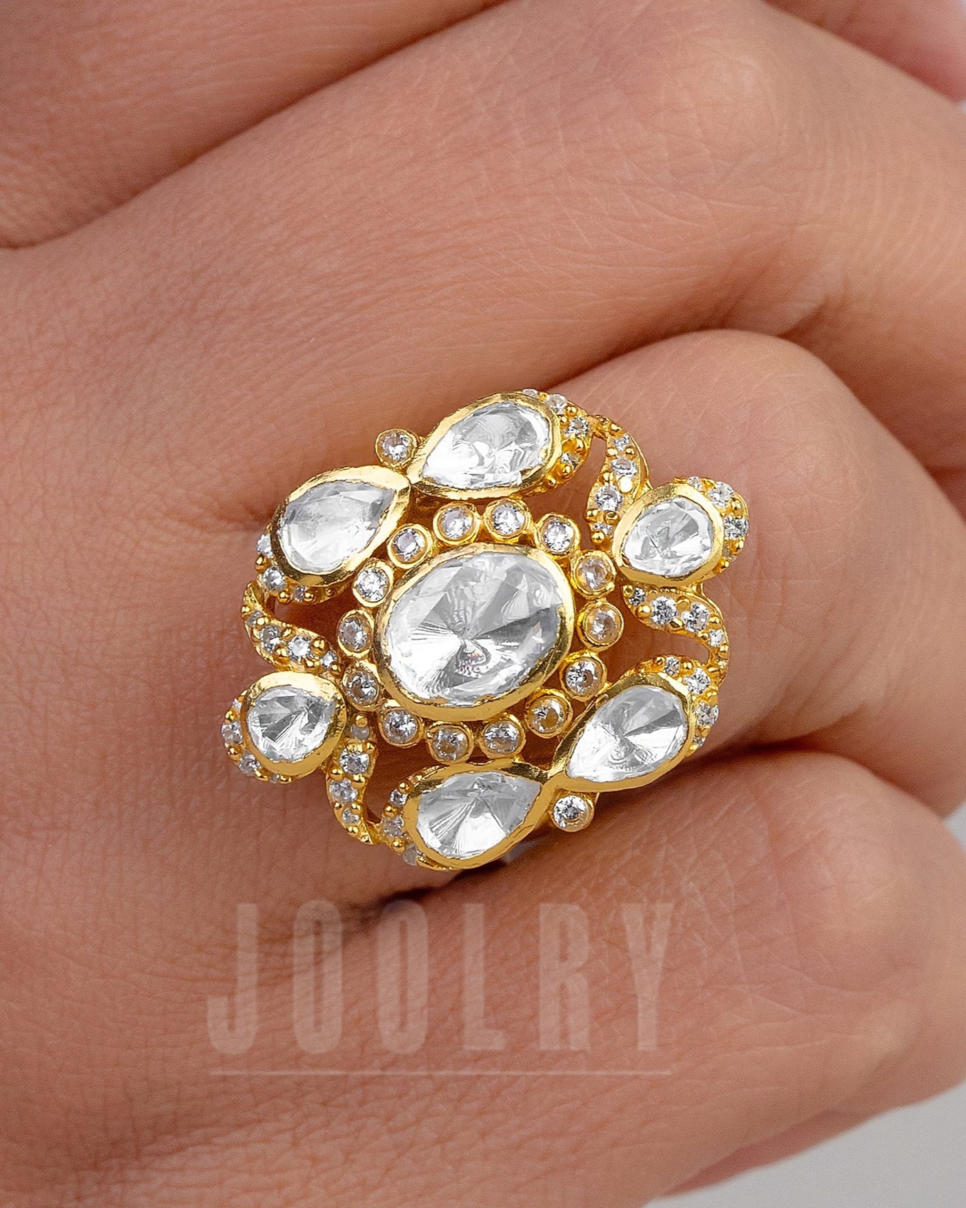 Tyani Moissanite Polki Ring