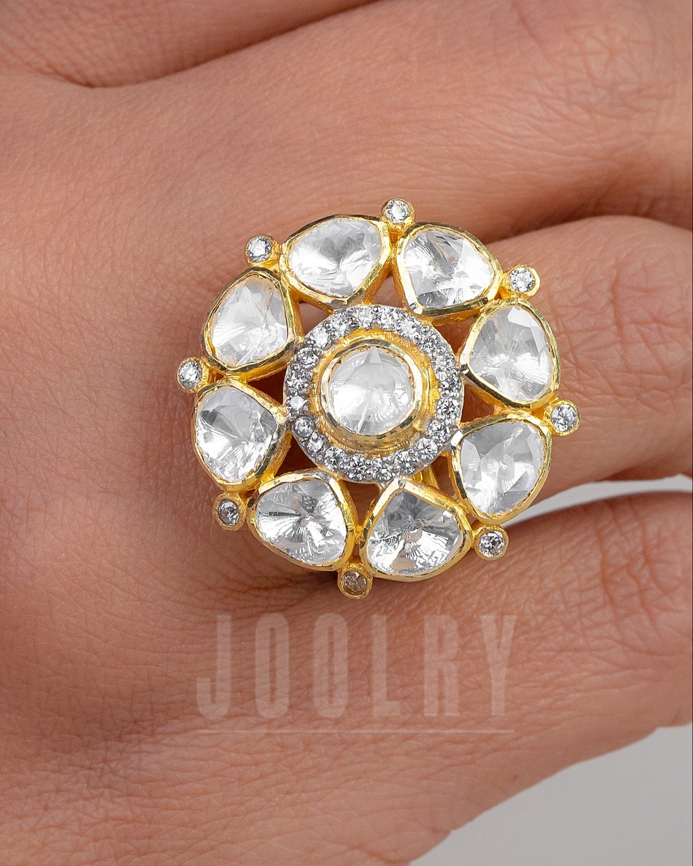 Ryani Moissanite Polki Ring
