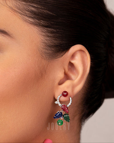 Carved Tutti Frutti Earrings