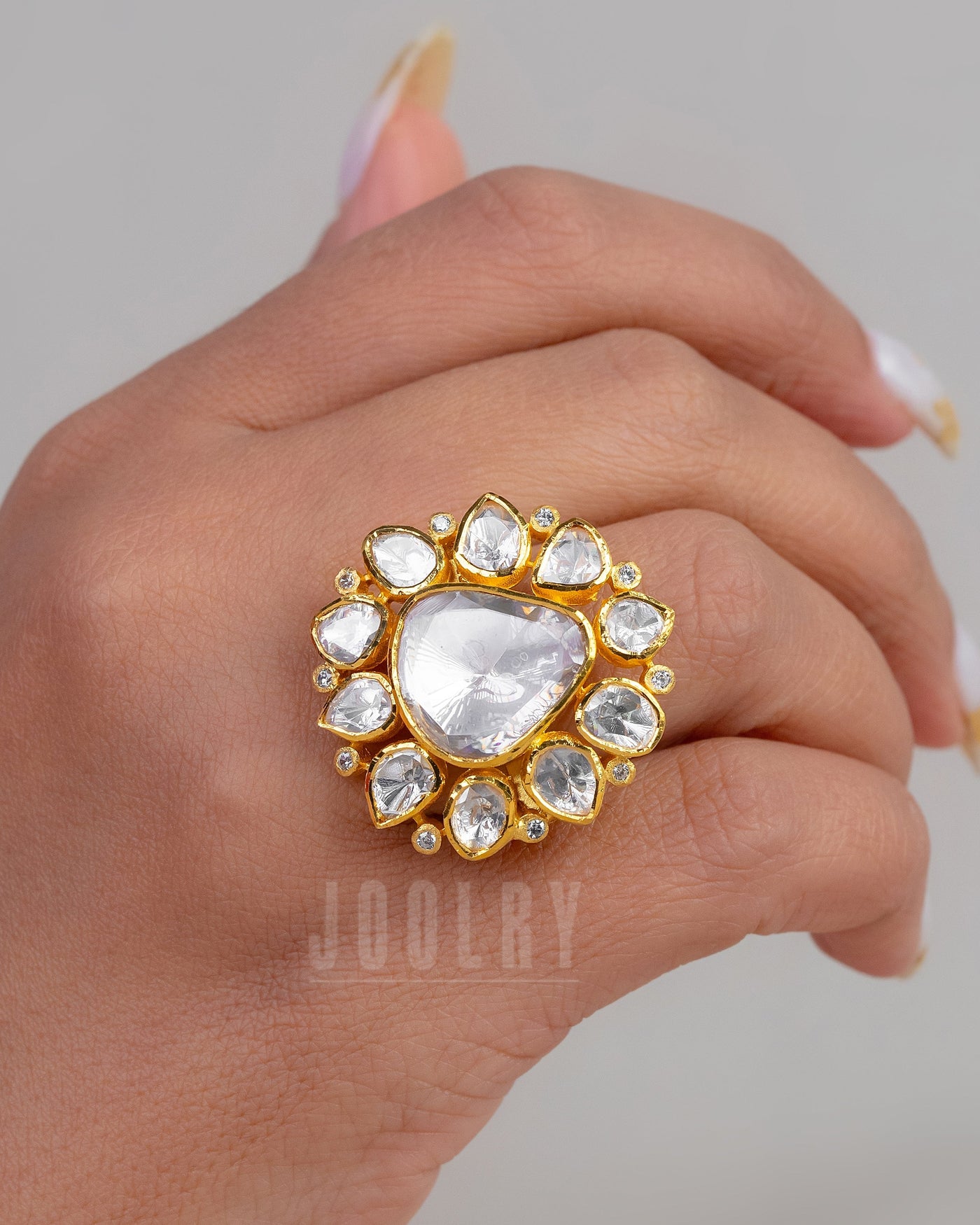 Sya Moissanite Polki Ring