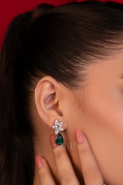 Emerald Drop Sparkle Earrings