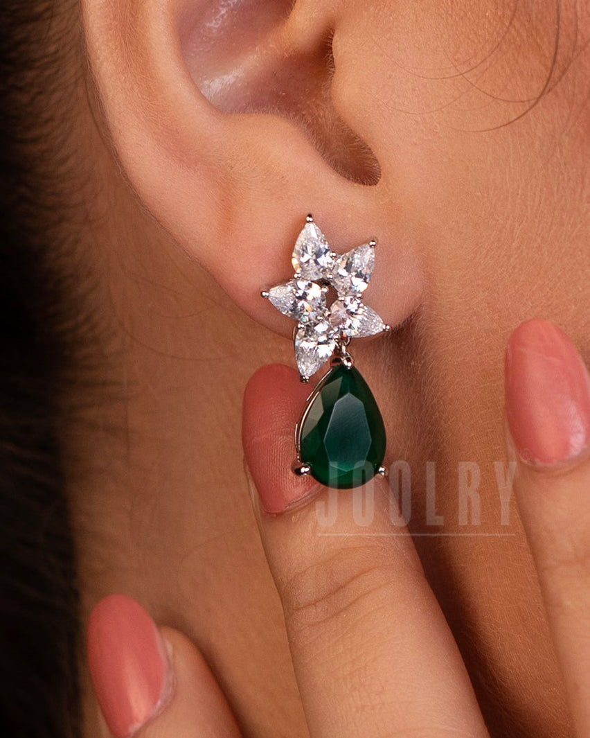 Emerald Drop Sparkle Earrings