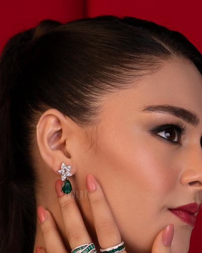 Emerald Drop Sparkle Earrings