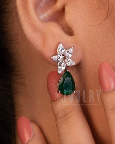 Emerald Drop Sparkle Earrings