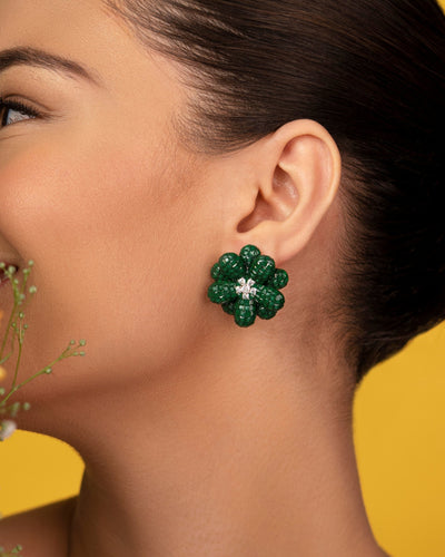 3D floral studs