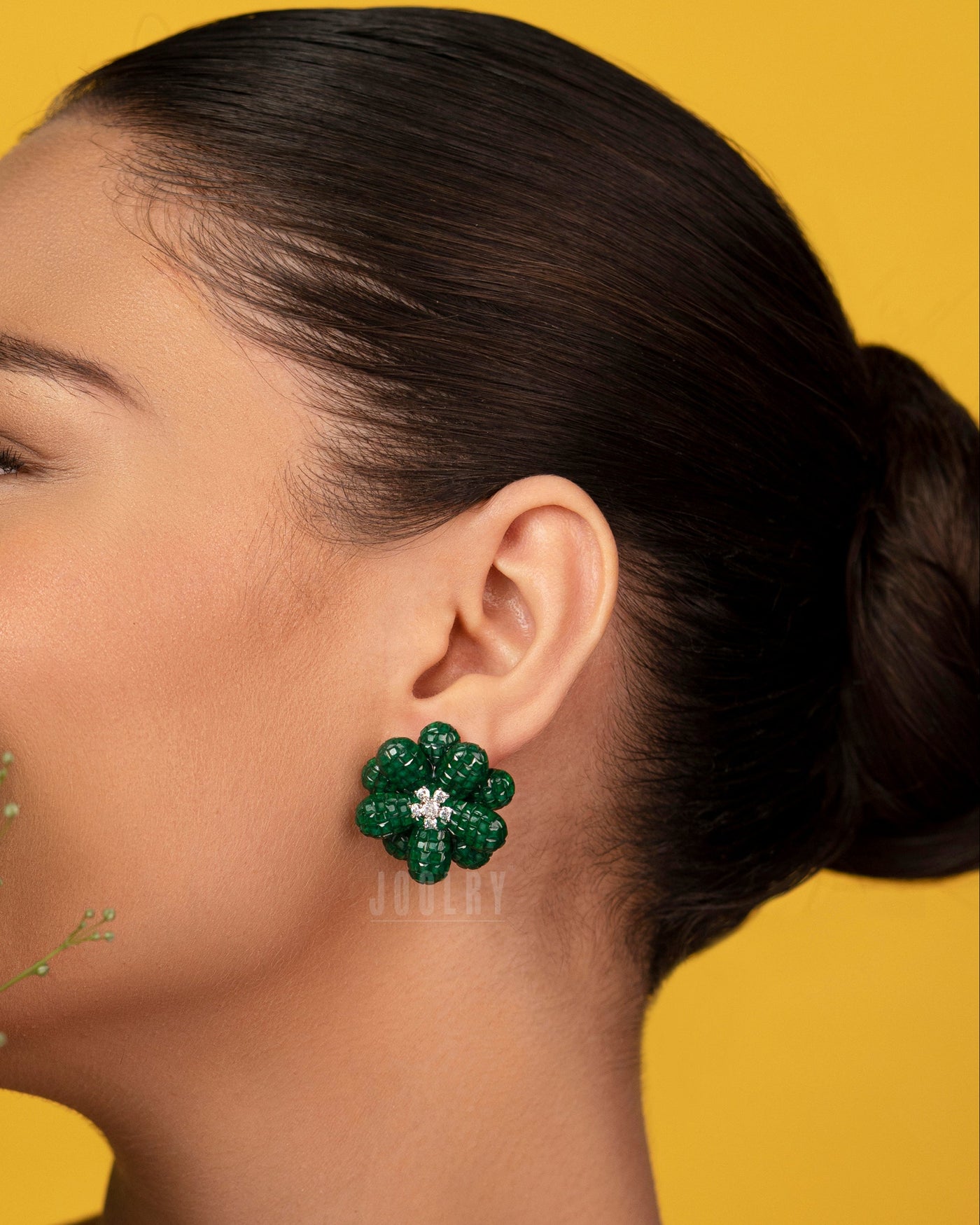 3D floral studs