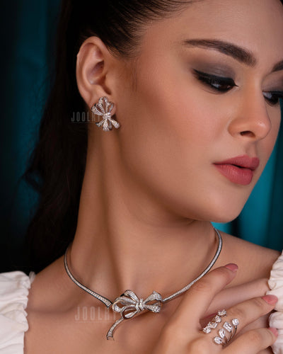 Sparkle Bow Elegance Necklace