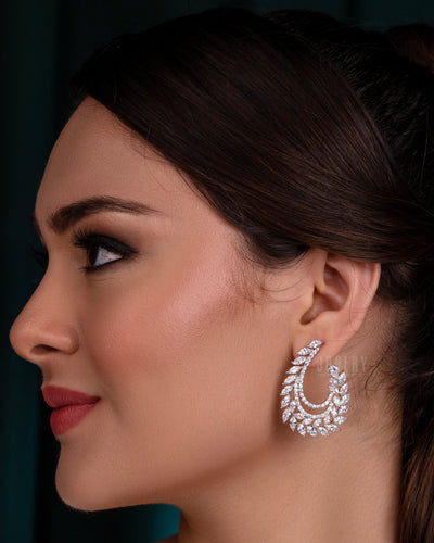 Radiant Leaf Hoop Earrings