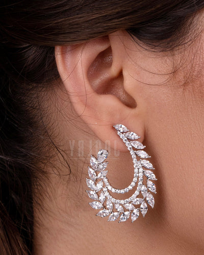 Radiant Leaf Hoop Earrings