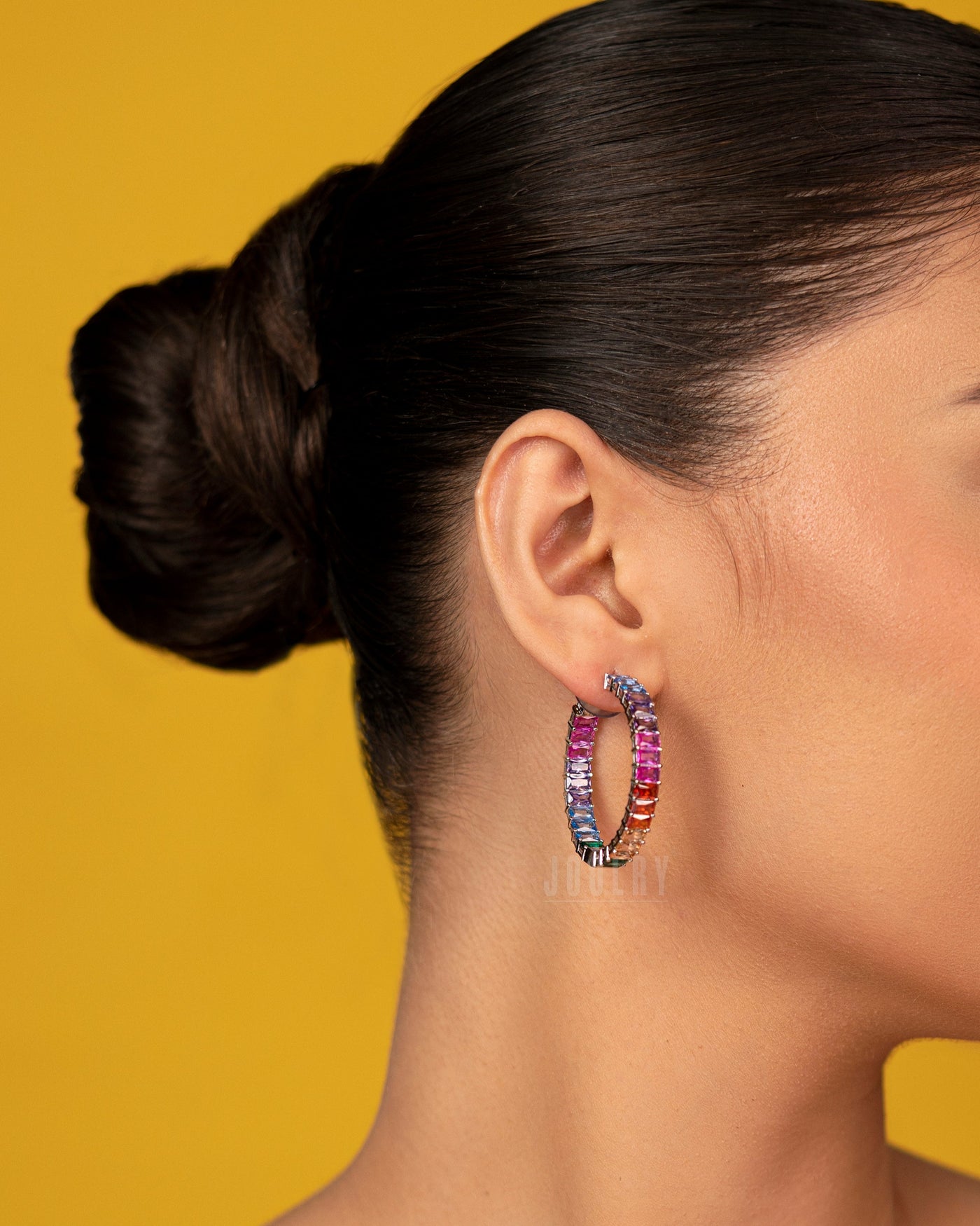 Baguette Rainbow Hoops