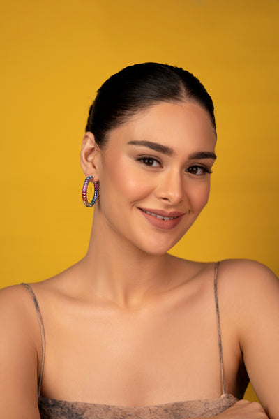 Baguette Rainbow Hoops