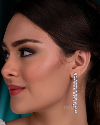 CZ Cascade Drop Earrings