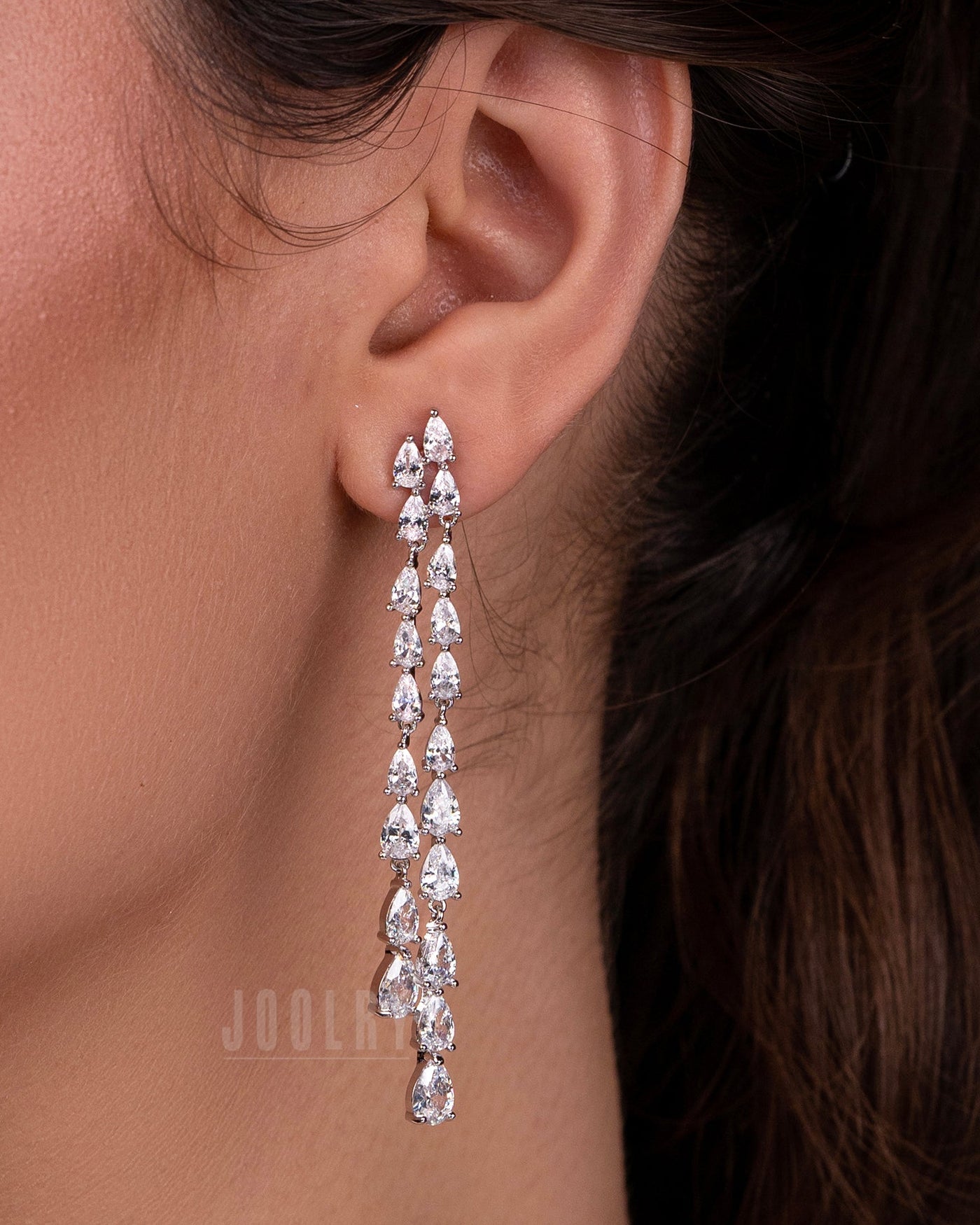 CZ Cascade Drop Earrings