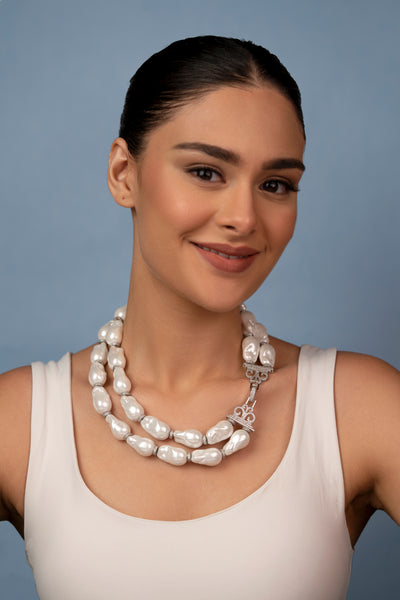 2 Line Baroque Pearl Necklace