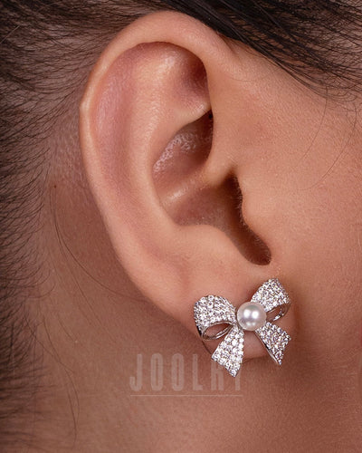 Sparkling Bow Diamond Earrings