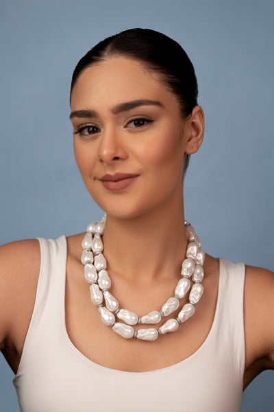 2 Line Baroque Pearl Necklace