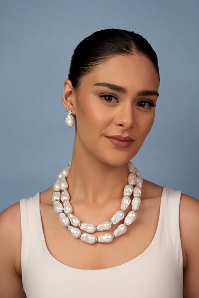 2 Line Baroque Pearl Necklace