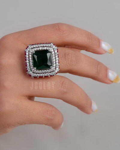 “ Opulent Square Raised Ring”